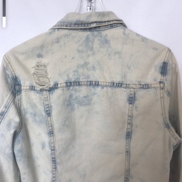 Free People Acid Wash Denim Jacket Size 10 - Picture 3 of 3